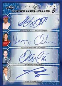 Marvelous 8 Auto Blue Front Samuel L. Jackson, Elizabeth Olsen, Chris Pratt, Josh Brolin, Tessa Thompson, Paul Bettany, Simu Liu, Hayley Atwell MOCK UP