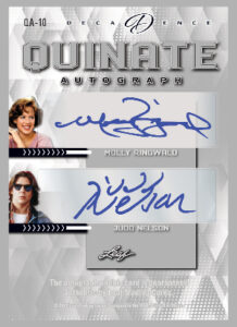 Quintate Auto Silver Back Anthony Michael Hall, Molly Ringwald, Emilio Estevez, Ally Sheedy, Judd Nelson MOCK UP