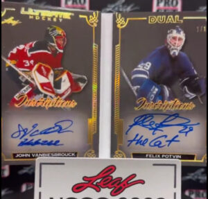 Ultimate Dual Inscriptions Auto Gold Spectrum John Vanbiesbrouck, Felix Potvin MOCK UP