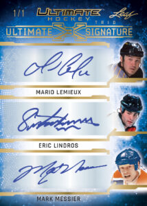 Ultimate X Signatures Trio Gold Spectrum Mario Lemieux, Eric Lindros, Mark Messier MOCK UP