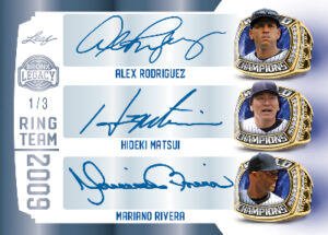 Ring Team 3 Auto Alex Rodriguez, Hideki Matsui, Mariano Rivera MOCK UP