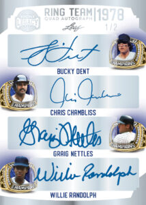 Ring Team 4 Auto Bucky Dent, Chris Chambliss, Graig Nettles, Willie Randolph MOCK UP