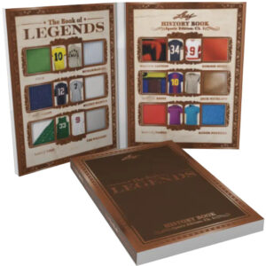 The Book of Legends Pelé, Muhammad Ali, Tom Brady, Mickey Mantle, Larry Bird, Roger Federer, Ted Williams, Walter Payton, Gordie Howe, Lionel Messi, Jack Nicklaus, Rafael Nadal MOCK UP