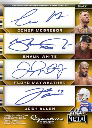 Signature 8 Gold Back Conor Mcgregor, Shaun White, Floyd Mayweather, Josh Allen MOCK UP