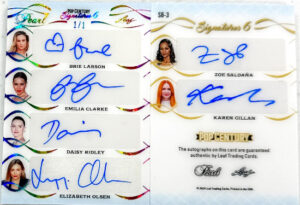 Signatures 6 Brie Larson, Emilia Clarke, Daisy Ridley, Elizabeth Olsen, Zoe Saldana, Karen Gillan