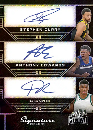 Triple Signatures Black Stephen Curry, Anthony Edwards, Giannis MOCK UP