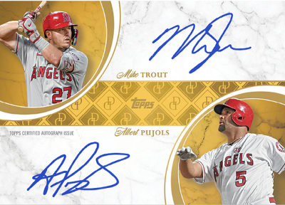 On-Card Dual Auto Gold Mike Trout, Albert Pujols MOCK UP