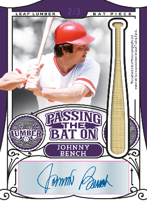 Passing the Bat On Purple Front Johnny Bench MOCK UP
