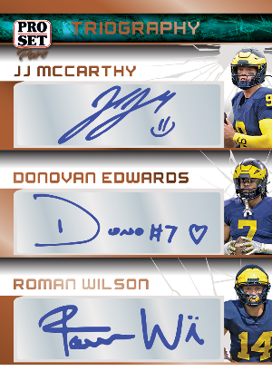 Triography JJ McCarthy, Donovan Edwards, Roman Wilson MOCK UP