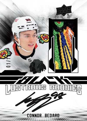 UD Black Lustrous Rookie Auto Patch Clarity Variant Connor Bedard MOCK UP