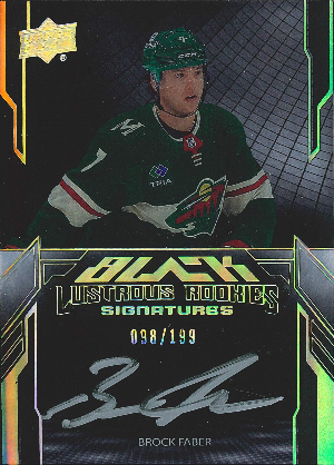 UD Black Lustrous Rookie Sigs Brock Faber