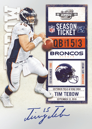 2010 Contenders Tribute Auto Tim Tebow MOCK UP