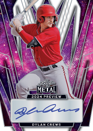 2024 Leaf Metal Preview Prismatic Galaxy Dylan Crews MOCK UP