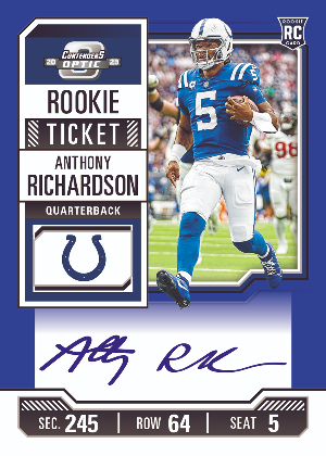 Base RPS Rookie Ticket Auto Blue Anthony Richardson MOCK UP