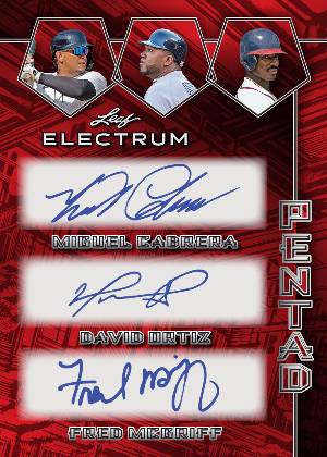 PENtad Red Front Miguel Cabrera, David Ortiz, Fred McGriff MOCK UP