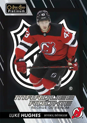 Base Black NHL Shield Variants Luke Hughes