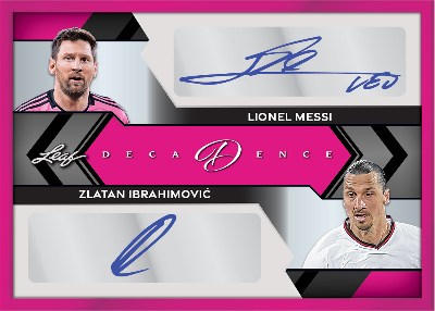 Dual Auto Ink Painting Pink Lionel Messi, Zlatan Ibrahimovic MOCK UP