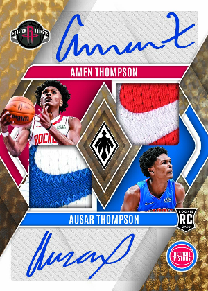 Dual Rookie Jersey Auto Gold Vinyl Amen Thompson, Ausar Thompson MOCK UP