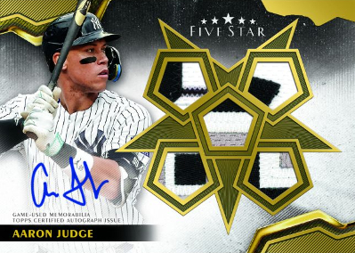 Five Star Quintuple Autographs Gold Aaron Judge MOCK UP