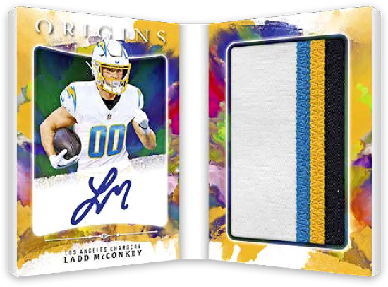 Rookie Booklet Patch Auto Gold Ladd McConkey MOCK UP