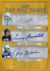 The Epic 3 Ink Painting Gold Joe Namath, Terry Bradshaw, Roger Staubach MOCK UP