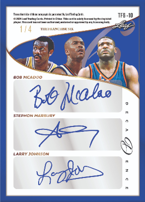 The Franchise 6 Ink Painting Blue Back Bob McAdoo, Stephon Marbury, Larry Johnson MOCK UP