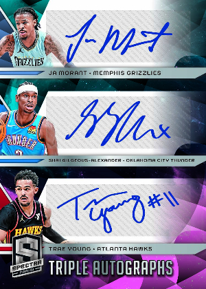 Triple Auto Ja Morant, Shai Gilgeous-Alexander, Trae Young MOCK UP