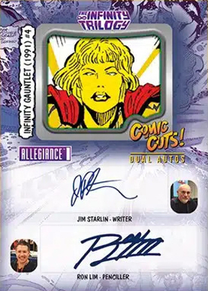 Comic Cuts Dual Creator Auto Jim Starlin, Ron Lim MOCK UP