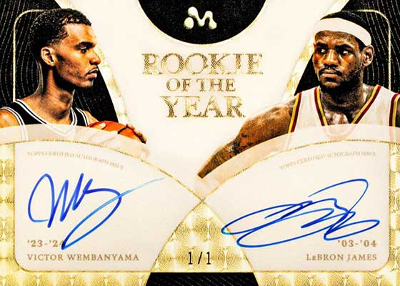 Dual Auto SuperFractor Victor Wembanyama, LeBron James MOCK UP