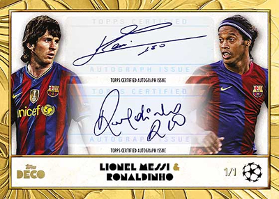 Dual Auto Lionel Messi, Ronaldinho MOCK UP