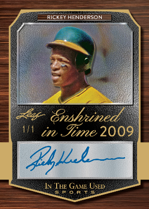 Enshrined in Time Dual Auto Front Rickey Henderson MOCK UP