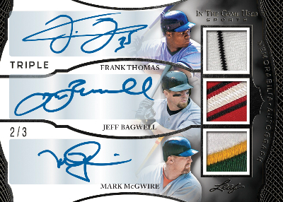 In The Game Used Triple Auto Frank Thomas, Jeff Bagwell, Mark McGwire MOCK UP