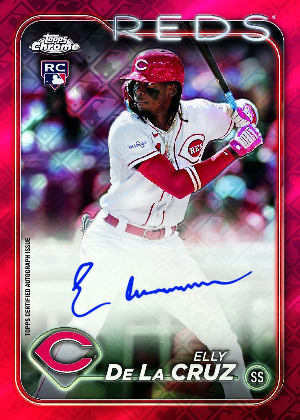 MLB Refractor Chrome Auto Red Elly De La Cruz MOCK UP