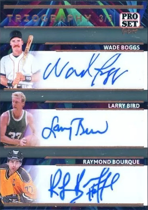 Triography Shimless Bronze Spectrum Wade Boggs, Larry Bird, Raymond Bourque