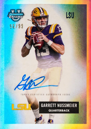 1955 Bowman Football Auto Garrett Nussmeier MOCK UP