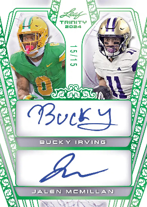 Dual Auto Green Bucky Irving, Jalen McMillan MOCK UP