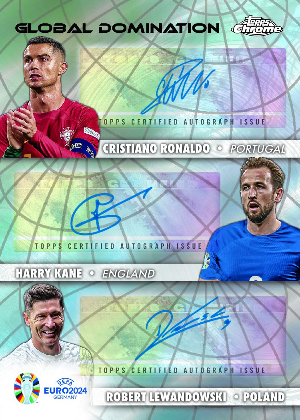 Global Domination Auto Crsitiano Ronaldo, Harry Kane, Robert Lewandowski MOCK UP