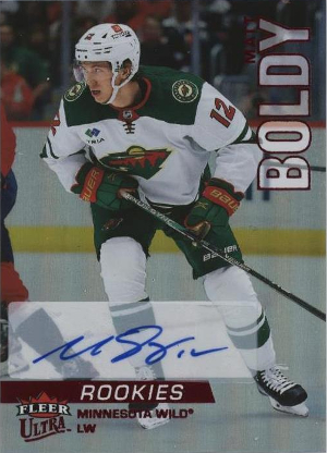 Base Red Rainbow Foil Auto Rookies Tier 2 Matt Boldy