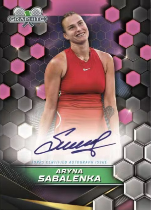 Graphite Signatures Pink Refractor Aryna Sabalenka MOCK UP