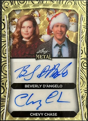 Happy Holidays Dual Auto Prismatic Super Gold Santa Clause Beverly DAngelo, Chevy Chase