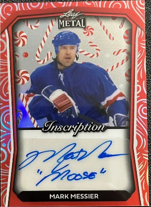 Happy Holidays Prismatic Inscription Candy Cane Mark Messier