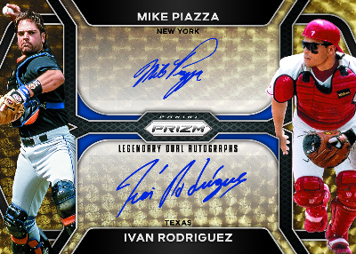 Legendary Dual Auto Gold Vinyl Mike Piazza, Ivan Rodriguez MOCK UP