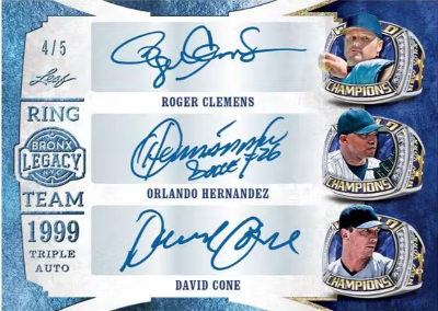 Ring Team 3 Roger Clemens, Orlando Hernandez, David Cone MOCK UP