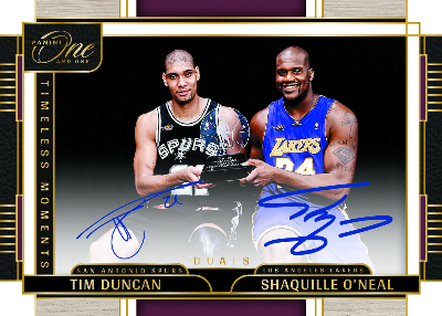 Timeless Moments Dual Auto Tim Duncan, Shaquille O'Neal MOCK UP