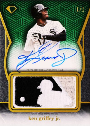 Auto MLB Silhouetted Batter Logo Patches Ken Griffey Jr MOCK UP