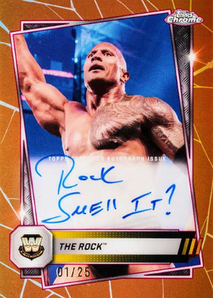 Base Chrome Autographs Orange Refractor The Rock MOCK UP