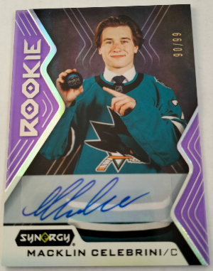 Base Purple Rookie Auto Macklin Celebrini