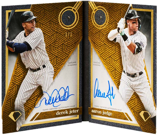 Dual Auto Diamond Relic Book Derek Jeter, Aaron Judge MOCK UP