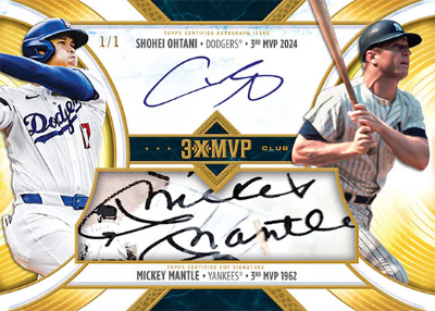 Dual=Subject On-Card Auto + Cut Signature Shohei Ohtani, Mickey Mantle MOCK UP