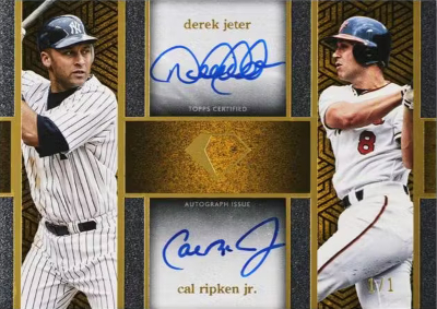 Iconic Dual Auto Derek Jeter, Cal Ripken Jr MOCK UP